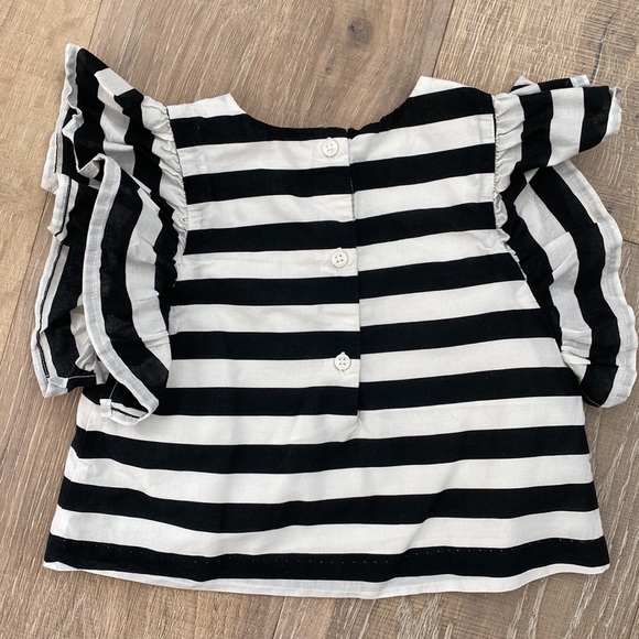Size 3 - Janie and Jack black and white striped top - Picture 2 of 6